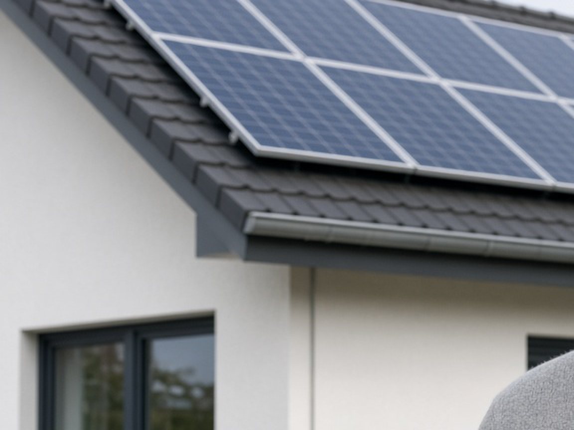Hausbesitzer mit Energieanalyse für eine Photovoltaikanlage