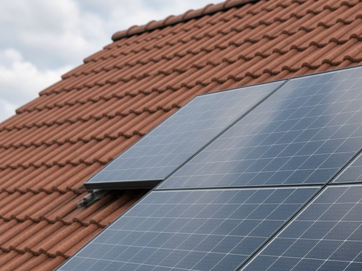 Solarmodule auf einem Wohnhausdach